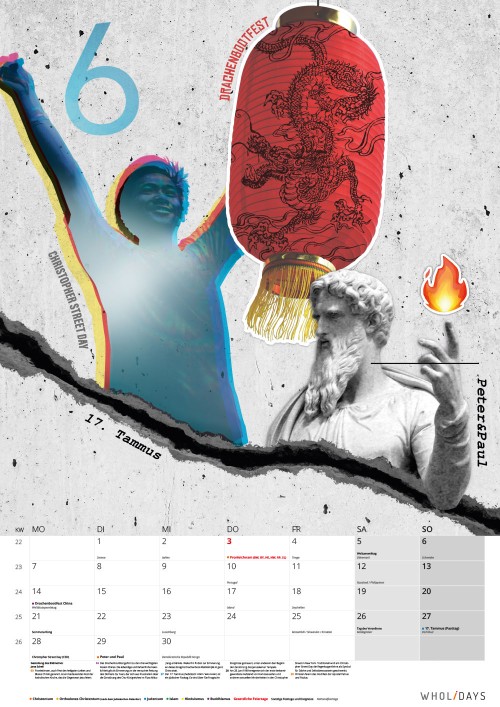 Der wholidays-Kalender 2021 – Juni