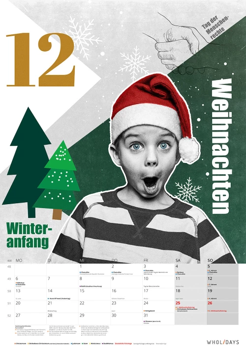 Der wholidays-Kalender 2021 – Dezember