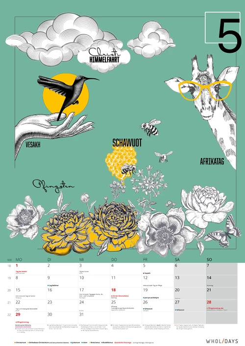 Der wholidays-Kalender 2023 – Entwürfe – #05_01
