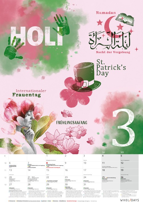 Der wholidays-Kalender 2023 – März