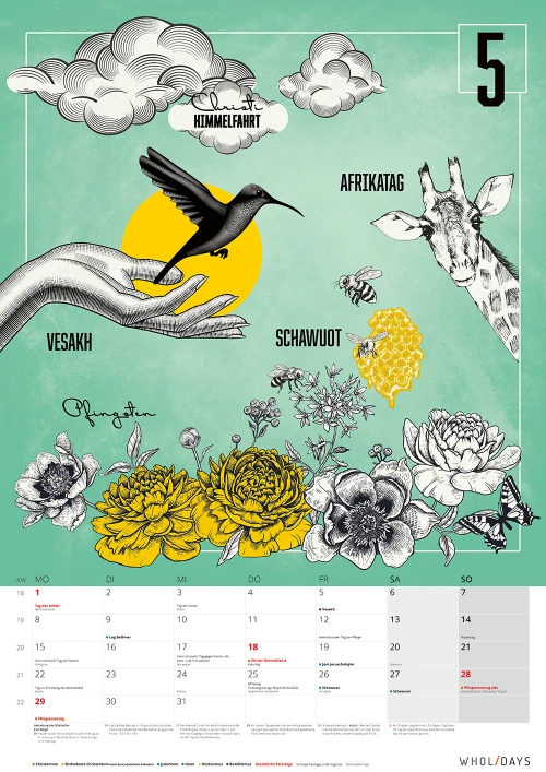 Der wholidays-Kalender 2023 – Mai