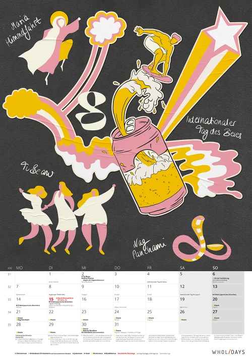Der wholidays-Kalender 2023 – August