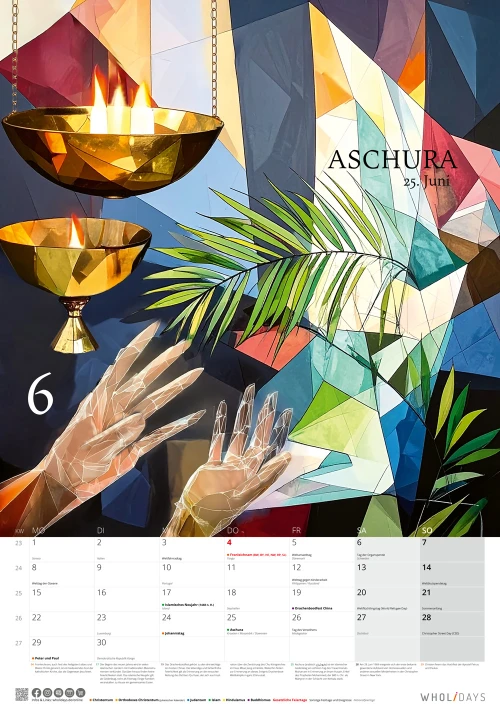 Der wholidays-Kalender 2026 – Juni