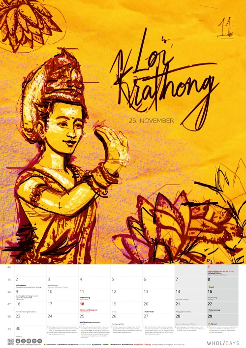 Der wholidays-Kalender 2026 – November