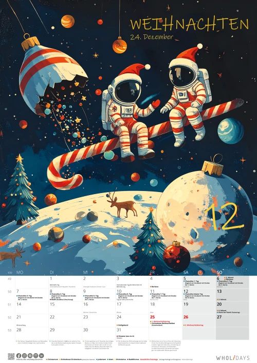 Der wholidays-Kalender 2026 – Dezember