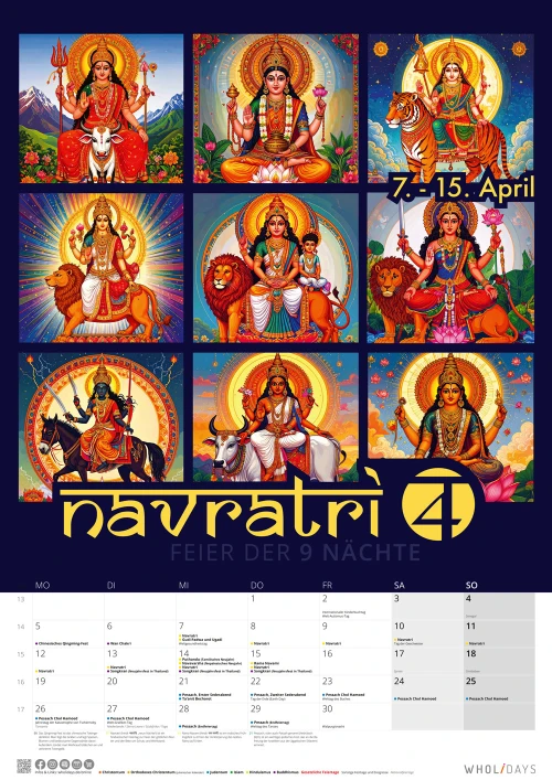 Der wholidays-Kalender 2027 – April