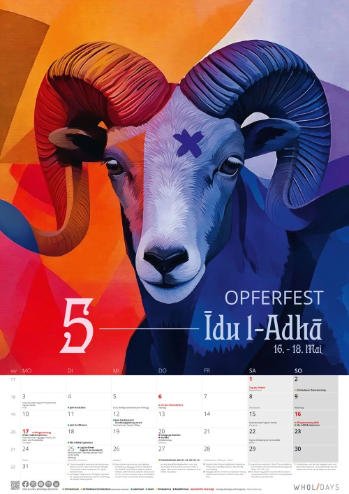 Der wholidays-Kalender 2027 – Mai