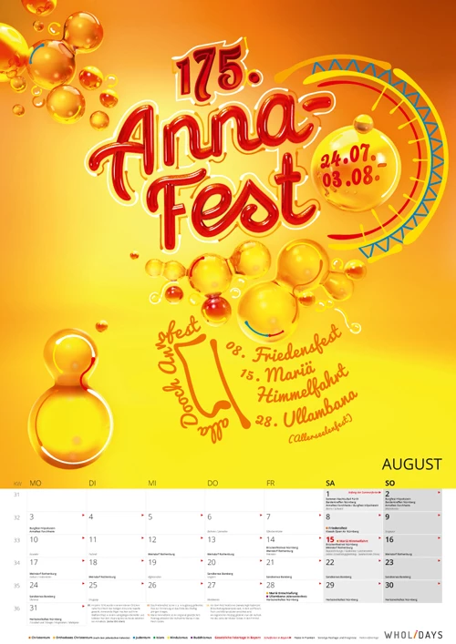 Der Monatskalender 2015 – August