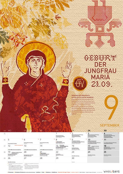 Der Monatskalender 2016 – September